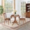 International Concepts Round 42 in Dual Drop Leaf Table, 2 Emily Side Chairs, Distressed Oak, 42 in W, 42 in L, 29.5 in H K42-42DP-C617P - alternate 6